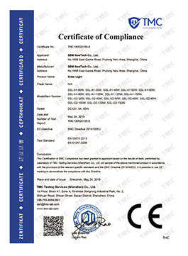 TMC SOLARLIGHT CE CERTIFICATE A1G2 EMC