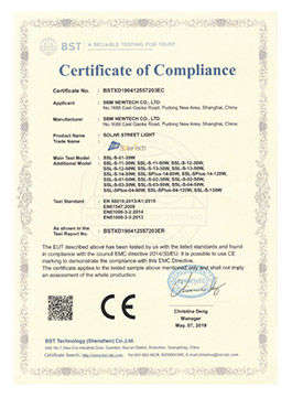 SOLAR LIGHT CE CERTIFICATE EN S