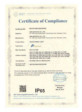 SOLARLIGHT IP65 CERTIFICATE S