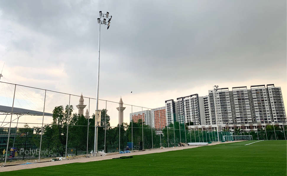 The light poles and light fixtures used in the project