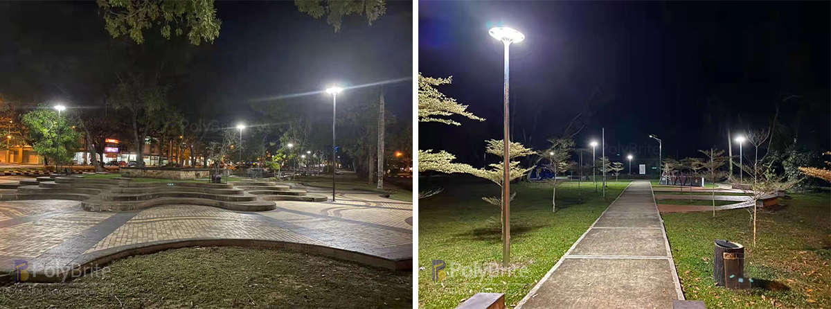 Solar Garden lights in Public Park